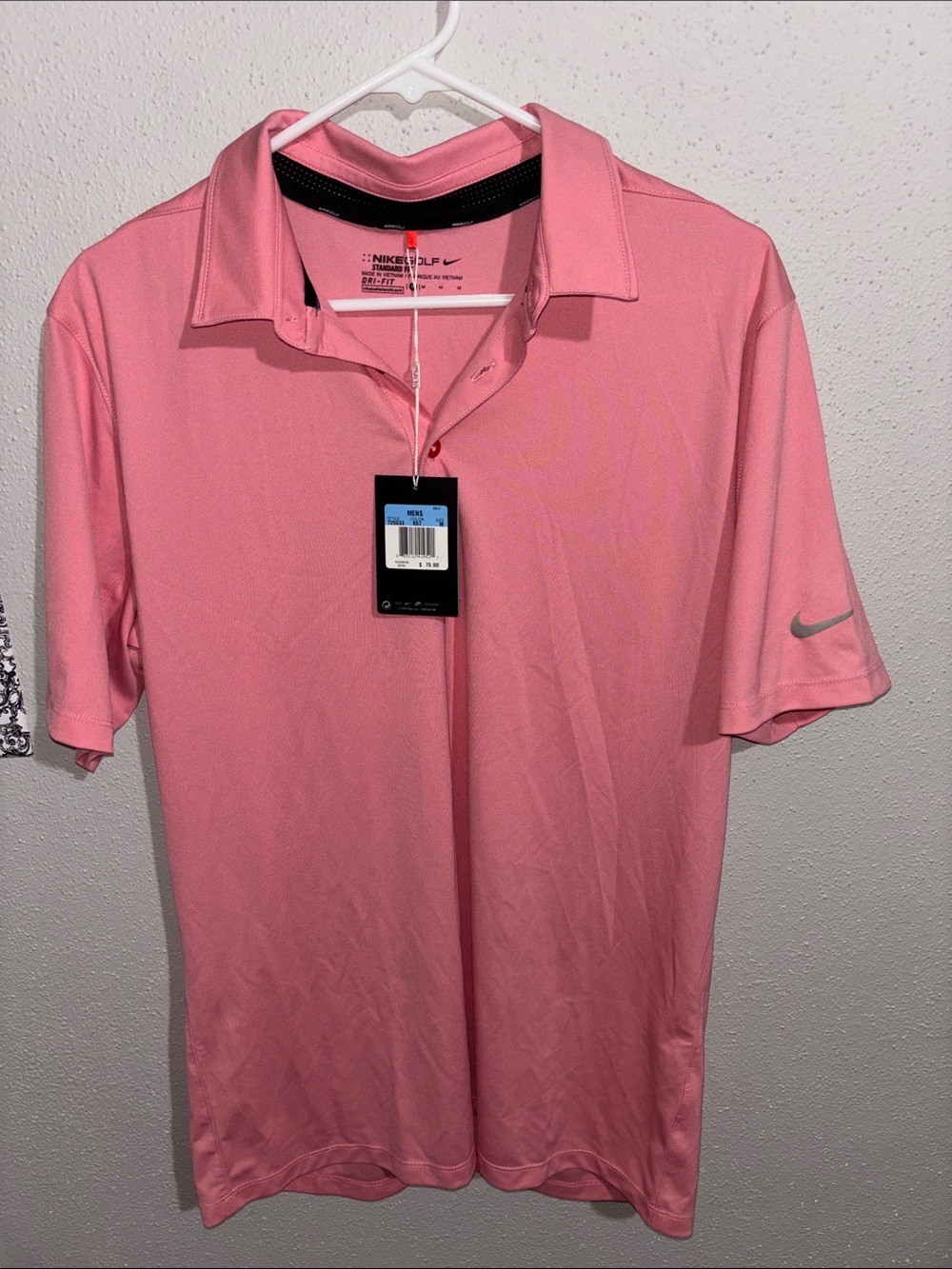 Nike Gold - Men’s standard fit Dri-FIT Polo Shirt (size Medium)